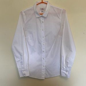 Cotton J. Crew Button Down Shirt, White, S